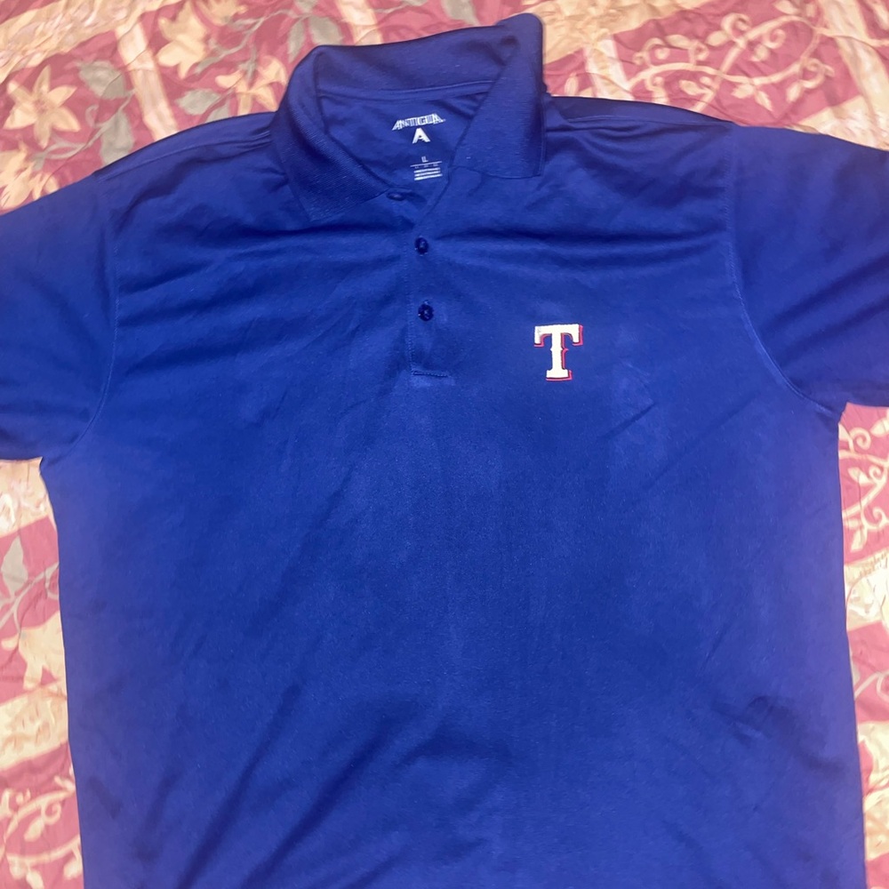 Texas Rangers Antigua Brand Royal Polo Shirt